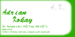 adrian kokay business card